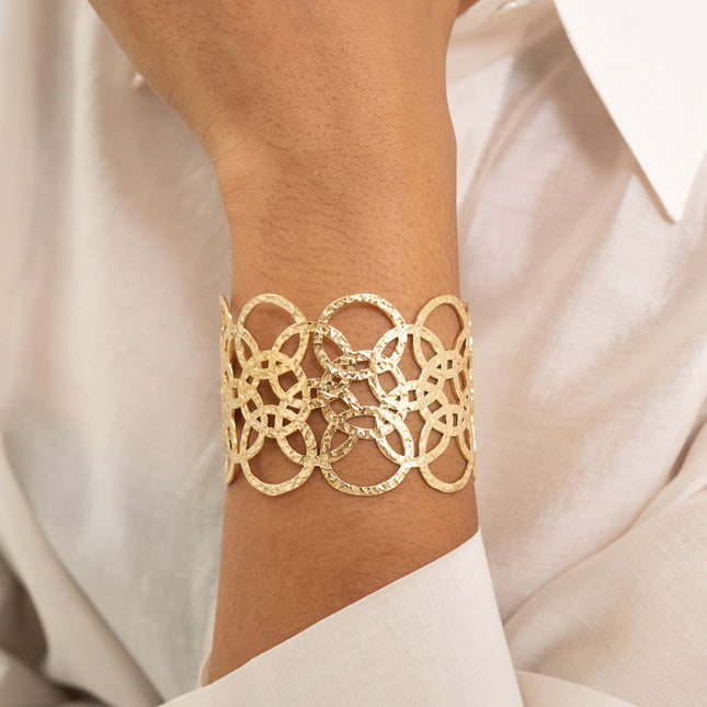 Cuff - hammered circles