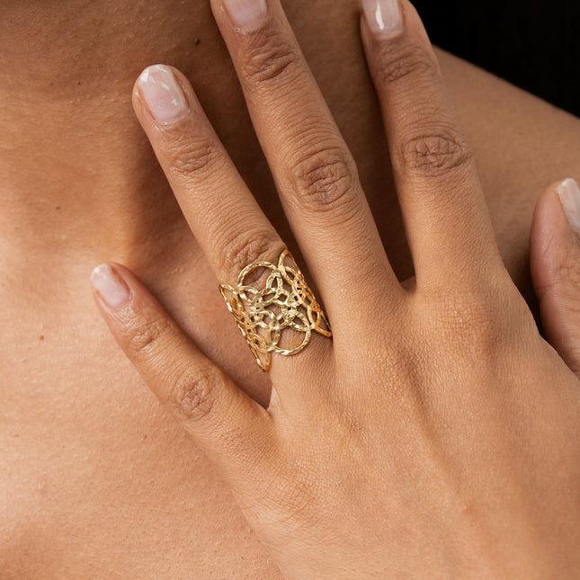 Wide ring - openwork circles