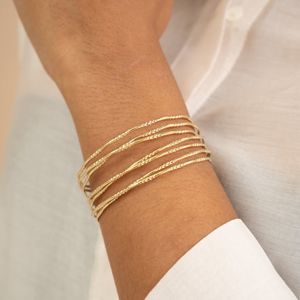 Aeris bangle - week bracelet, 7 ridged rings