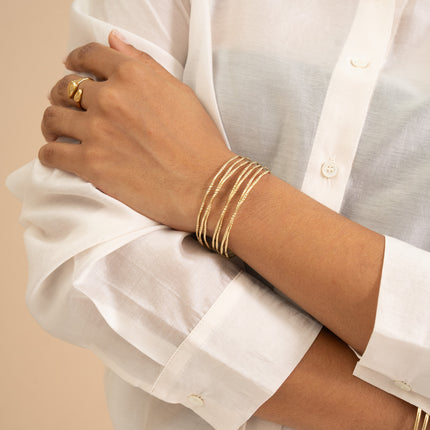 Aeris bangle - week bracelet, 7 ridged rings