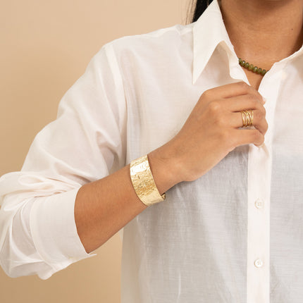 Cuff - hammered facet