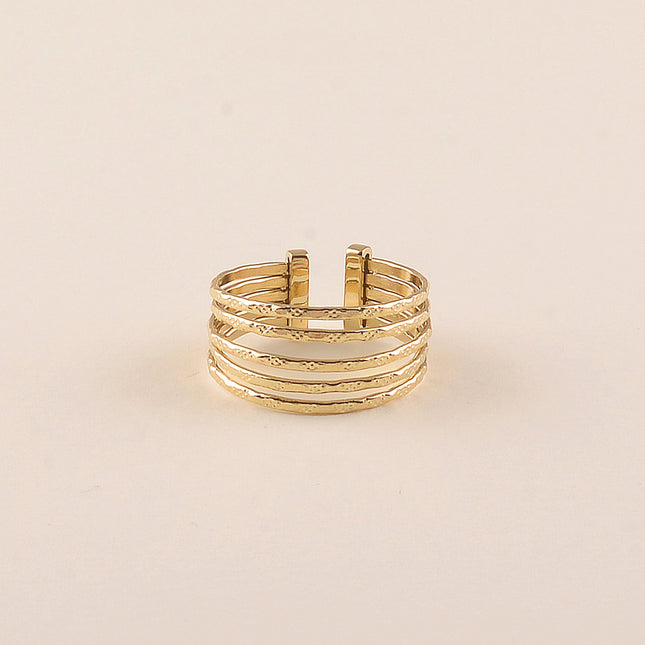 Bague - 5 anneaux texturés pointillés
