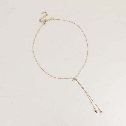 Collier Y Velys - chaîne émaillée, pierres naturelles, pastille ronde texturée