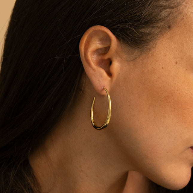 Hoop earrings - teardrop shape