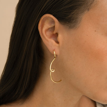 Chip earrings - wavy line