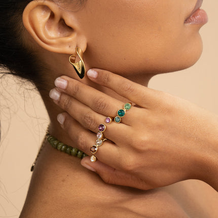 Creole earrings - wavy ring