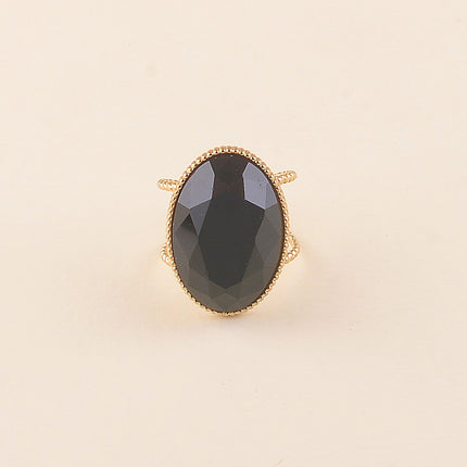 Bague large - pierre naturelle ovale