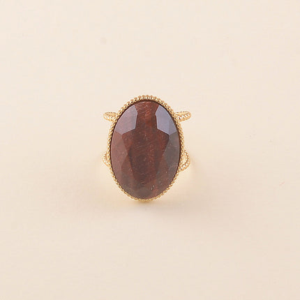 Bague large - pierre naturelle ovale