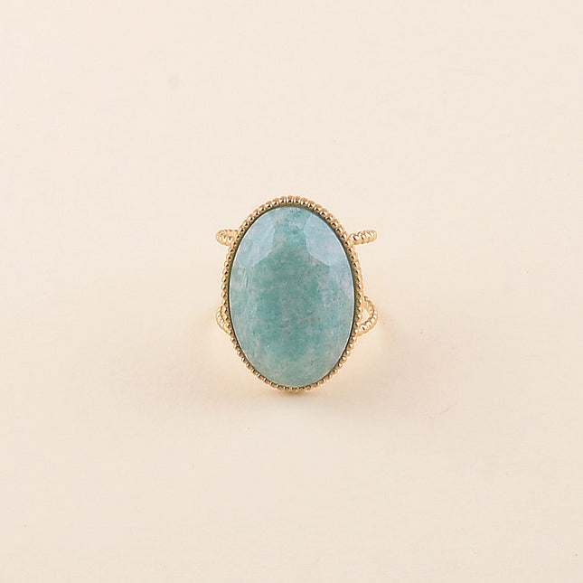 Bague large - pierre naturelle ovale