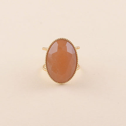 Bague large - pierre naturelle ovale