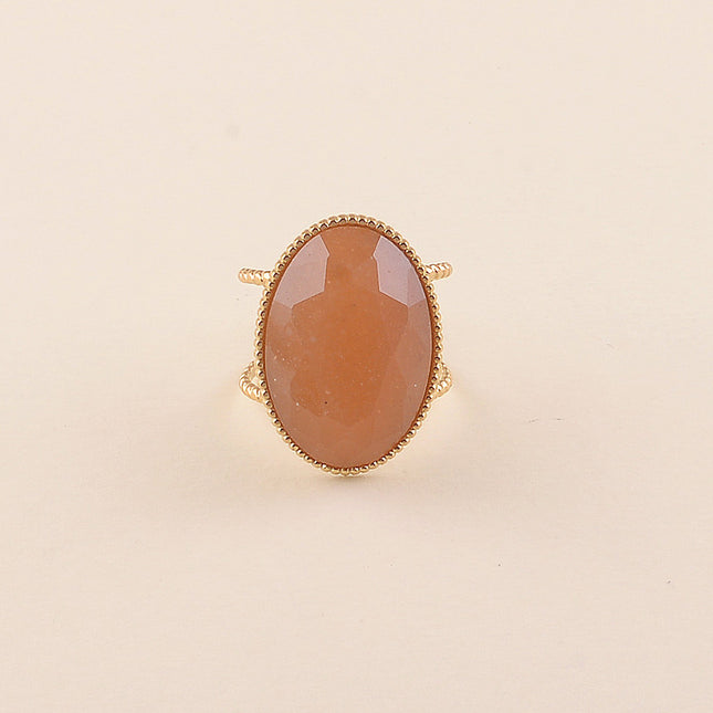 Bague large - pierre naturelle ovale