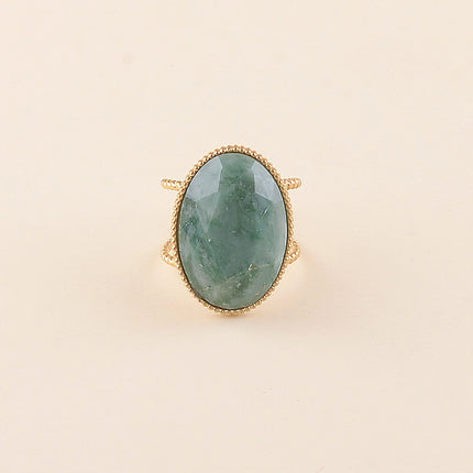 Bague large - pierre naturelle ovale