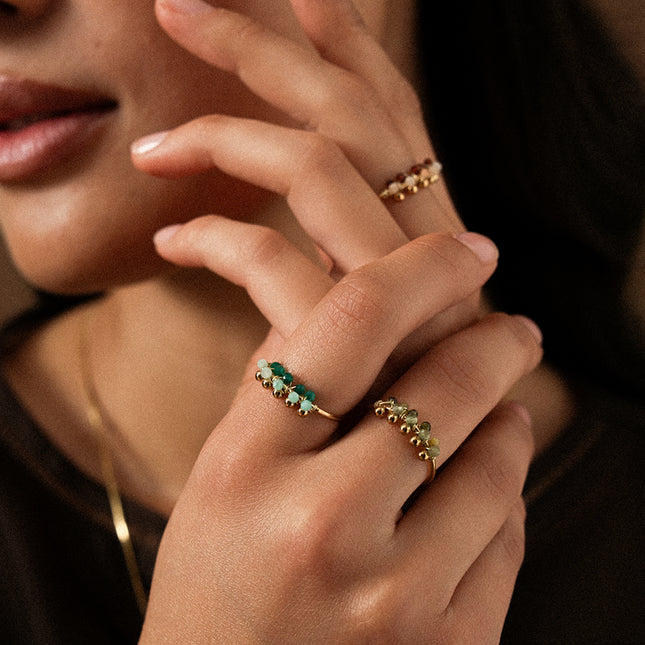 Bague Virel - pierres naturelles rondes et boules