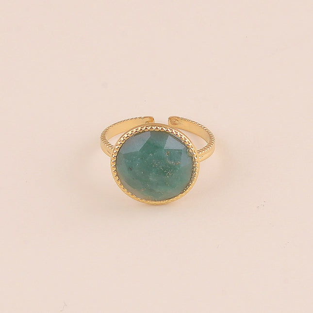 Ring - round natural stone