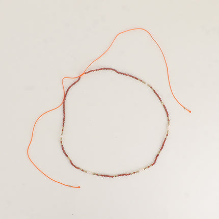 Collier sur cordon - perles en acier inoxydable et pierres naturelles