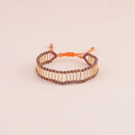 Bracelet sur cordon - tige en acier inoxydable et pierres naturelles