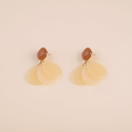 Boucles pendantes - pièces carrée et gouttes en résine