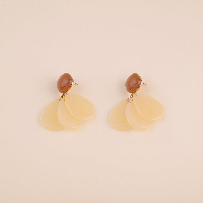 Boucles pendantes - pièces carrée et gouttes en résine