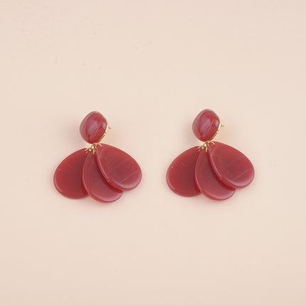 Boucles pendantes - pièces carrée et gouttes en résine