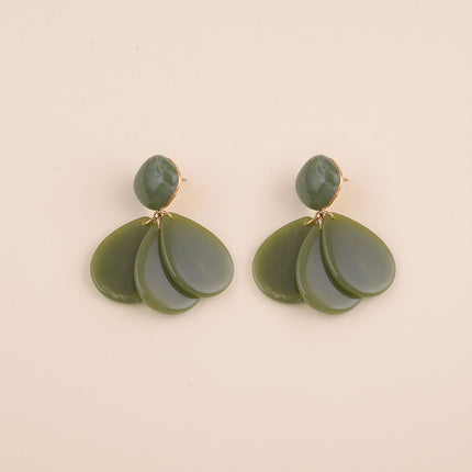 Boucles pendantes - pièces carrée et gouttes en résine