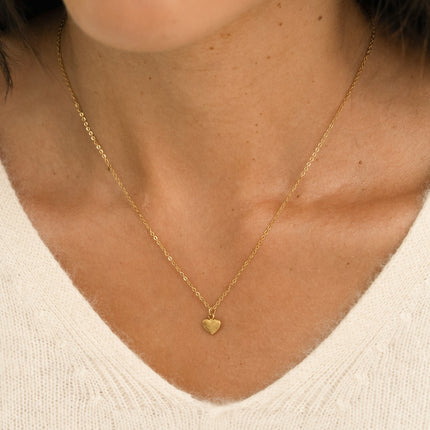 Collier - pendentif coeur effet brossé