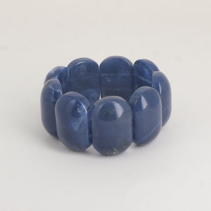 Bracelet élastique - perles ovales larges en résine 32mm