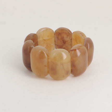 Bracelet élastique - perles ovales larges en résine 32mm