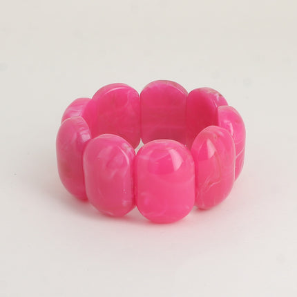 Bracelet élastique - perles ovales larges en résine 32mm
