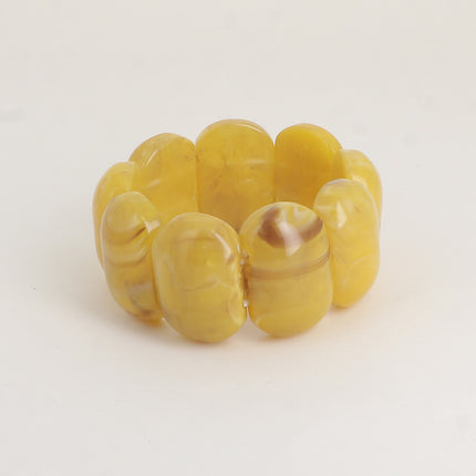 Bracelet élastique - perles ovales larges en résine 32mm
