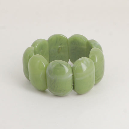 Bracelet élastique - perles ovales larges en résine 32mm