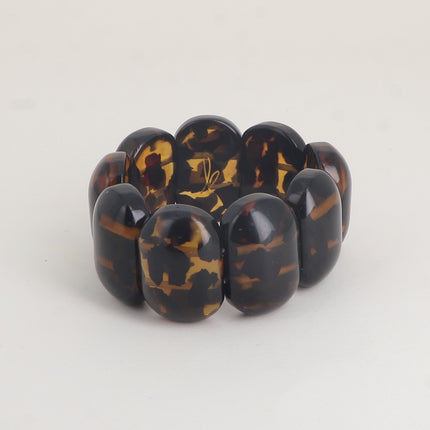 Bracelet élastique - perles ovales larges en résine 32mm