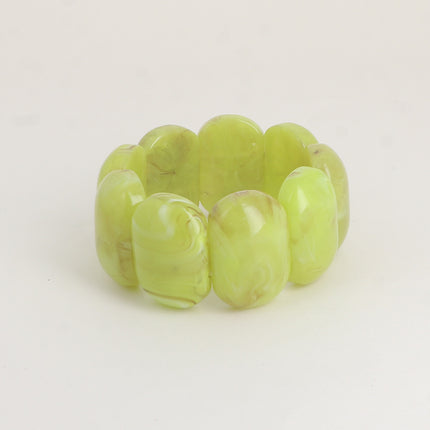 Bracelet élastique - perles ovales larges en résine 32mm