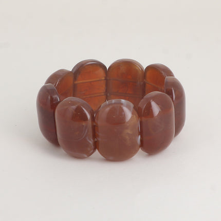 Bracelet élastique - perles ovales larges en résine 32mm