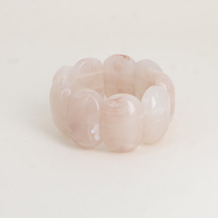 Bracelet élastique - perles ovales larges en résine 32mm