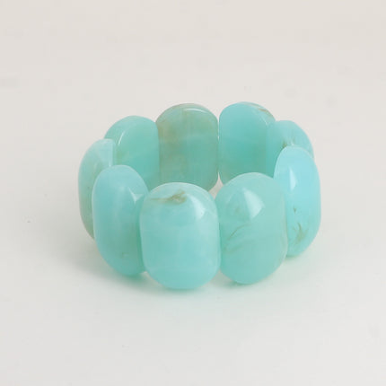Bracelet élastique - perles ovales larges en résine 32mm
