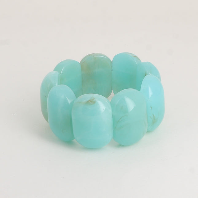 Bracelet élastique - perles ovales larges en résine 32mm