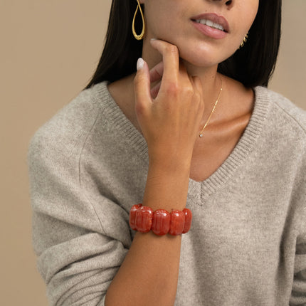 Bracelet élastique - perles ovales larges en résine 32mm