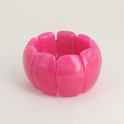 Bracelet élastique - perles ovales larges incurvées en résine 42mm