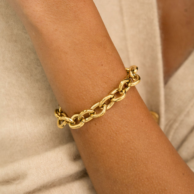Bracelet - anneaux ovales épais