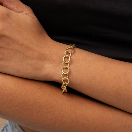 Bracelet - ridged round links