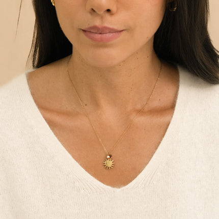 Collier - soleil, petite perle d'eau douce et pierre naturelle