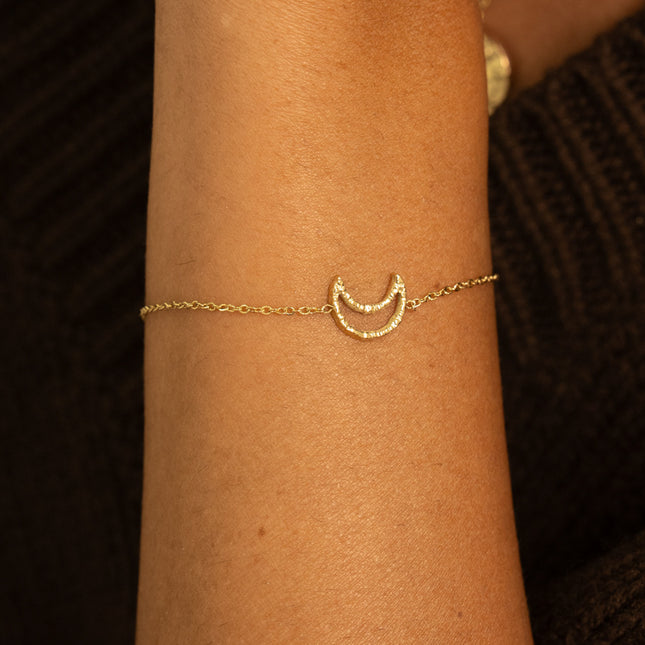 Bracelet - croissant de lune texturé et ajouré