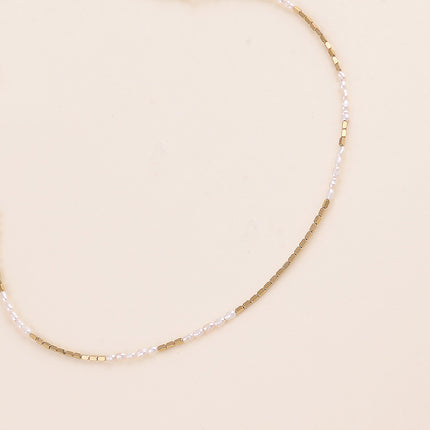 Collier - perles d'eau douce et perles en acier