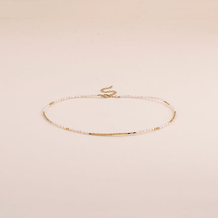 Collier - perles d'eau douce et perles en acier