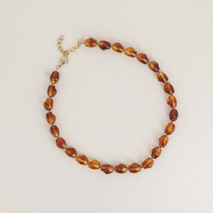 Collier sur câble - perles en résine