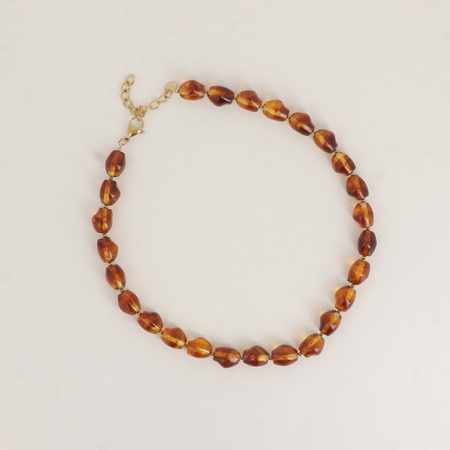 Collier sur câble - perles en résine