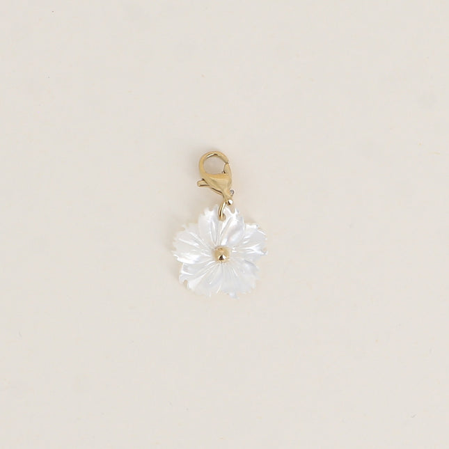 Charm - fleur en résine blanche