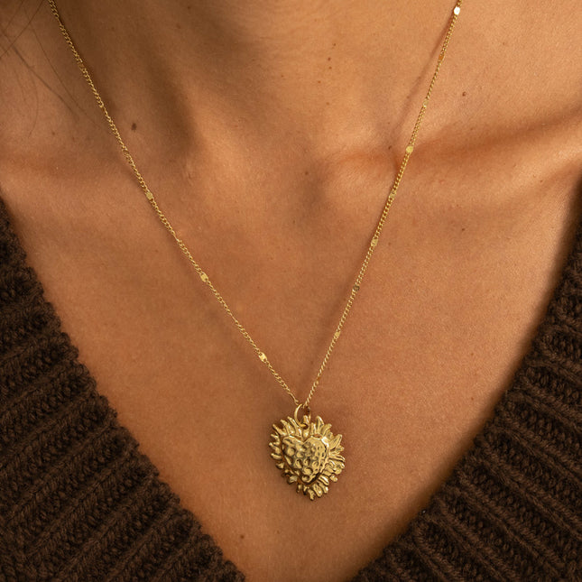 Collier - pendentif coeur flamboyant