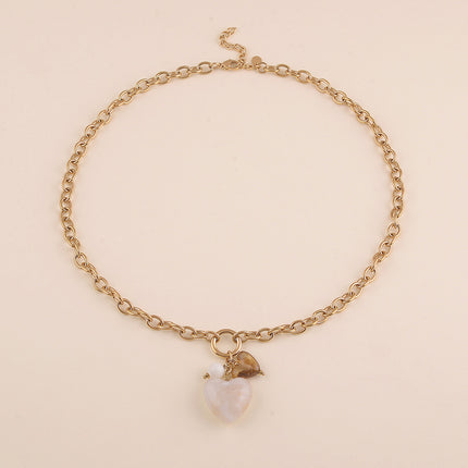 Collier - double coeur en résine
