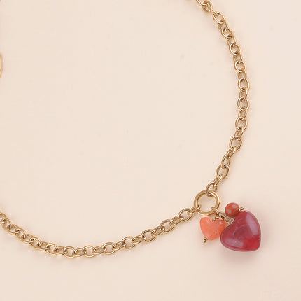 Collier - double coeur en résine